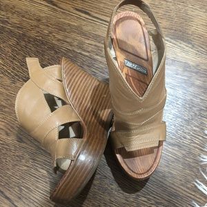 Brown platform wedges